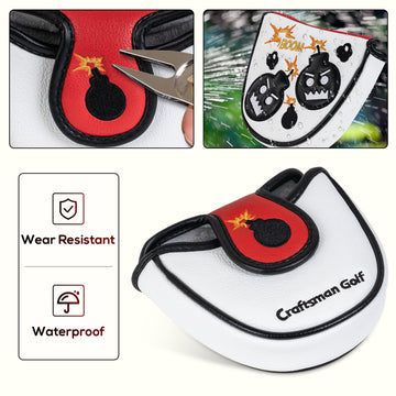 Black Bomb Mallet Putter Head Cover